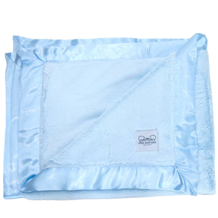Luxury Satin (Border) Blanket - Blue