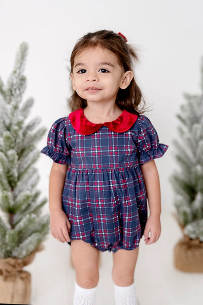 Quinn Collared Bubble - Holiday Plaid