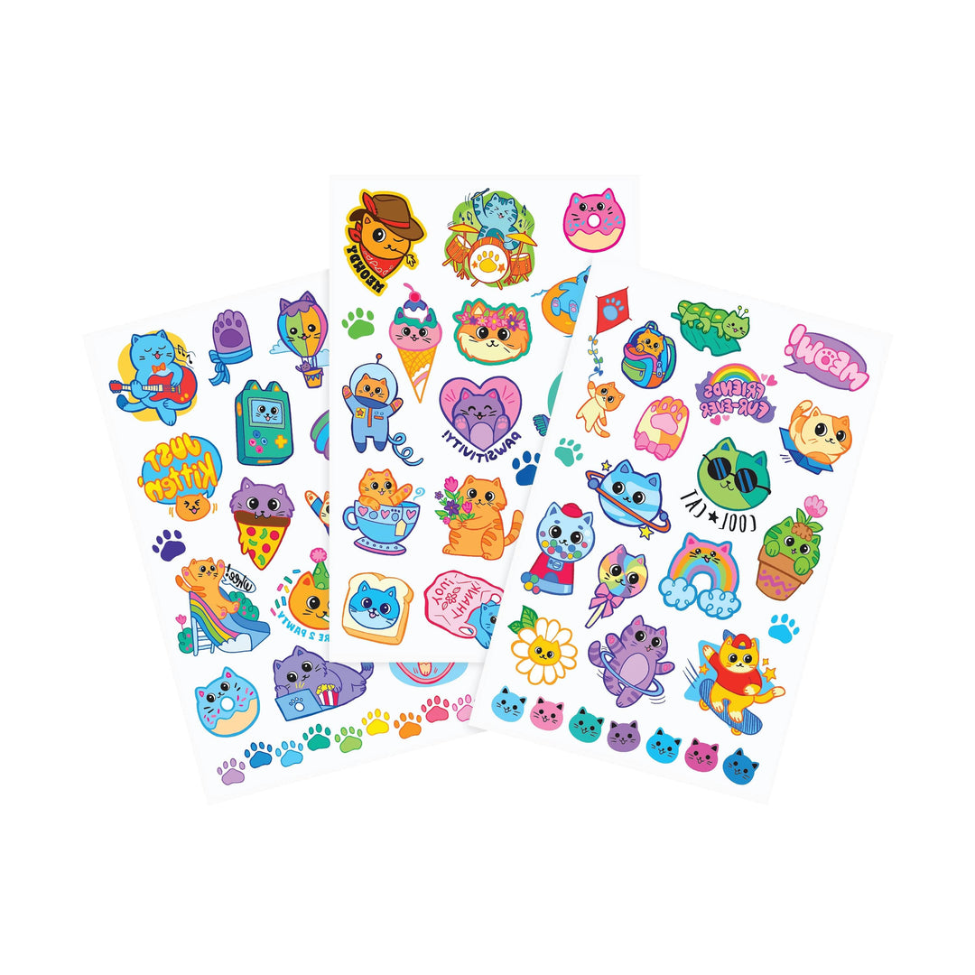 Tattoo Palooza: Glitter Temporary Tattoos - Colorful Cats