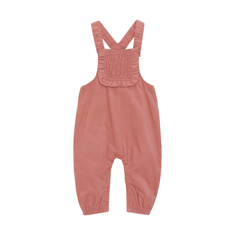 Organic Lined Corduroy Overalls - Dusty Rose