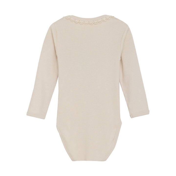 Long Sleeve Rib Onesie - Sandshell