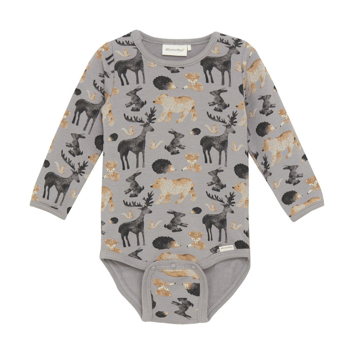 Long Sleeve Onesie - Forest Animals