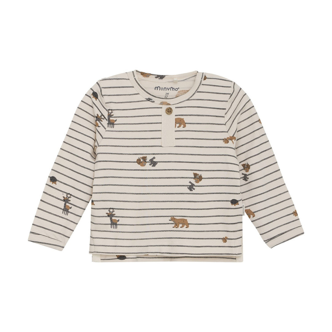 Stripe Long Sleeve Tee - Forest Animals