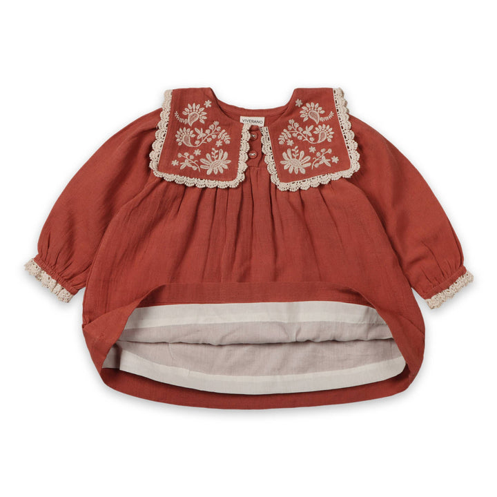 Sola Embroidered Collar Dress & Bloomer