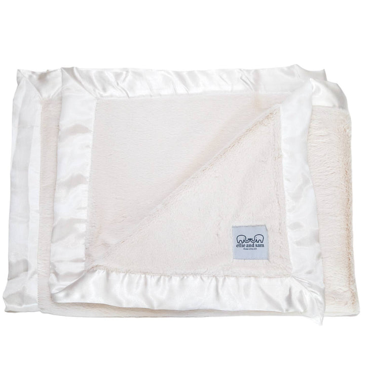 Luxury Satin (Border) Blanket - Ivory