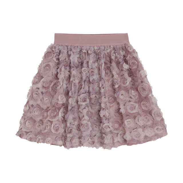 Skirt with Mesh Flowers