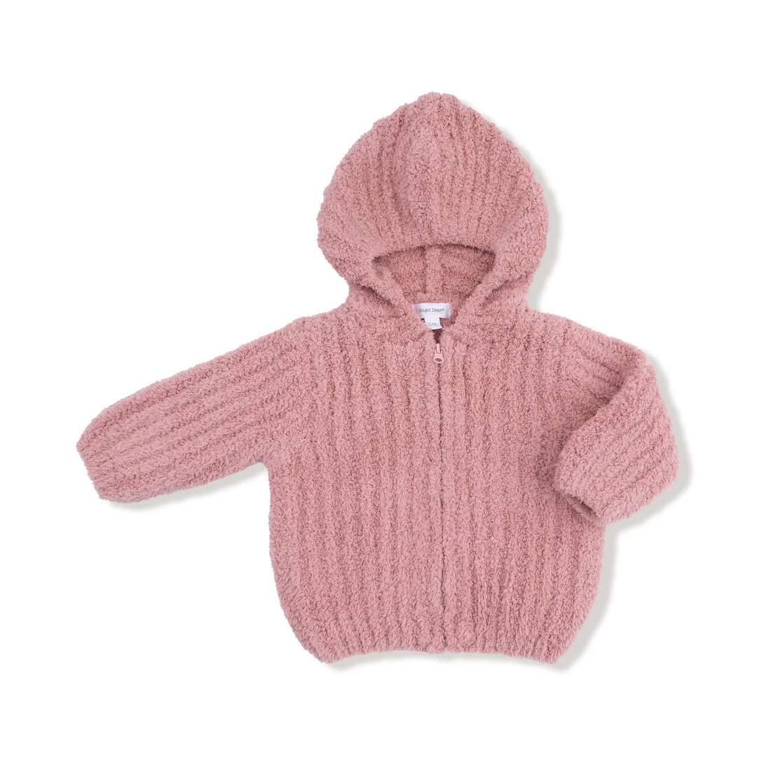 Chenille Hooded Jacket - Rose