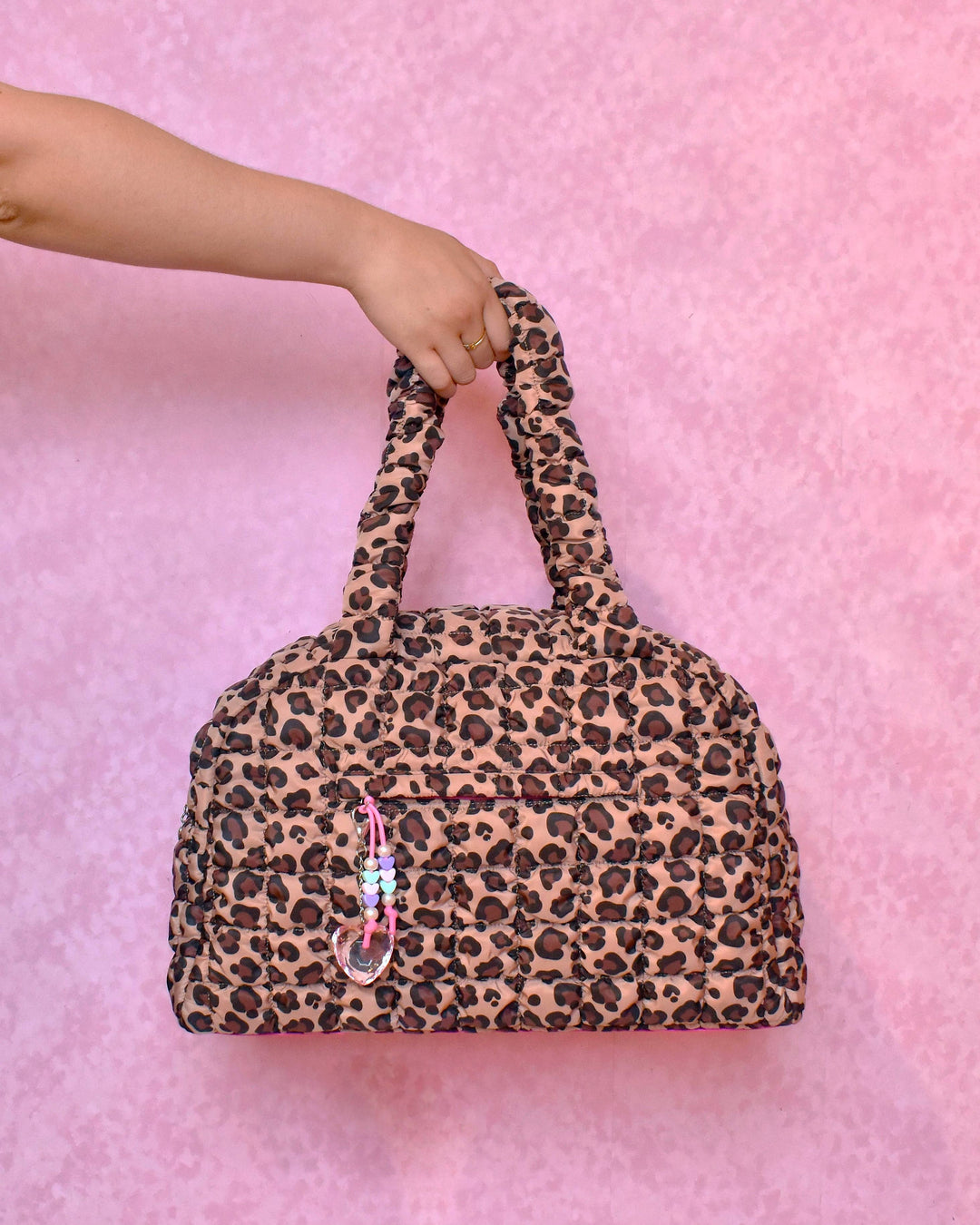 Quilted Scrunchies Leopard Medium Duffle Bag