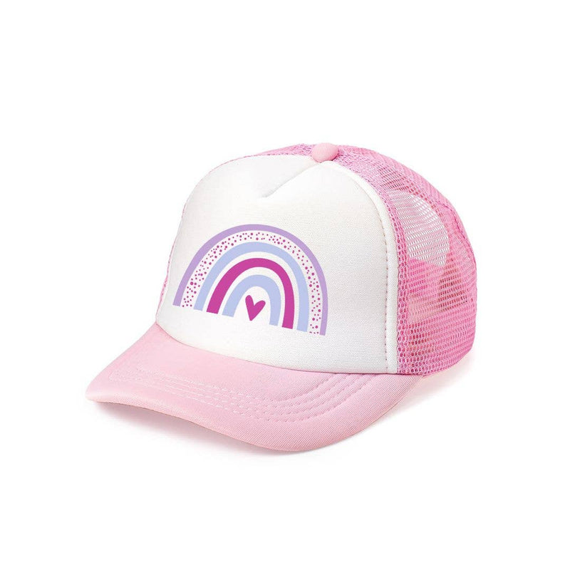 Rainbow Heart Trucker Hat - Pink/White - Kids