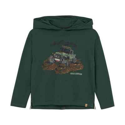 Organic Graphic Hooded Sweatshirt - Truck