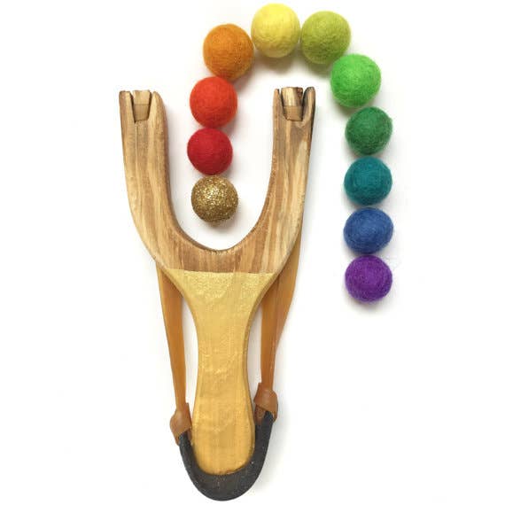 Deluxe Rainbow Wooden Slingshot