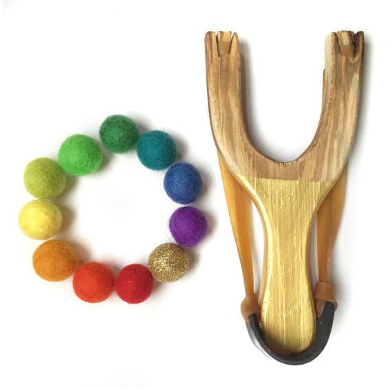 Deluxe Rainbow Wooden Slingshot