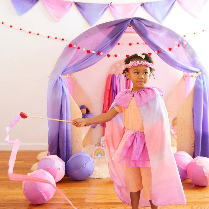 Blossom Cape - 100% Silk Pink + Purple Cape