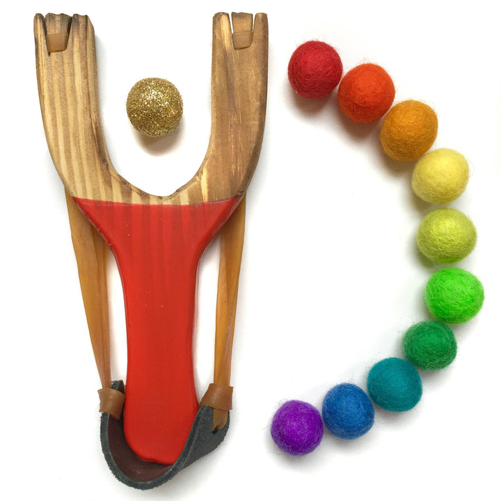 Deluxe Rainbow Wooden Slingshot