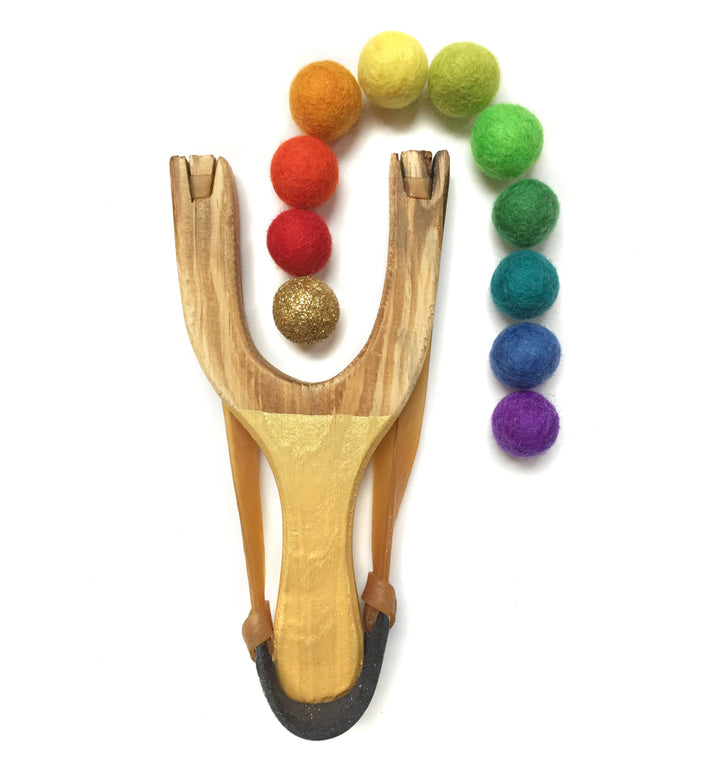 Deluxe Rainbow Wooden Slingshot