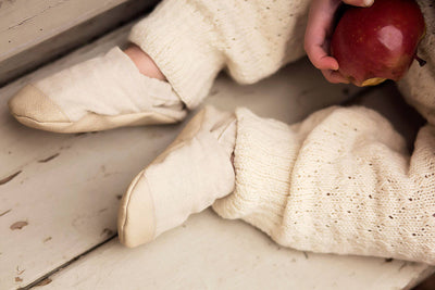 Tan Linen Baby Shoes