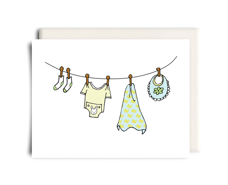 Baby Boy Clothes | New Baby Greeting Card