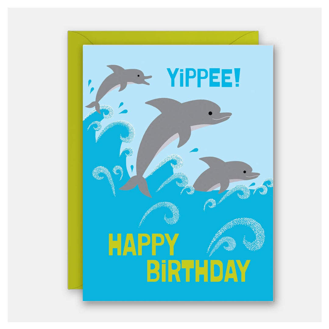 Yippee Dolphins Birthday Card