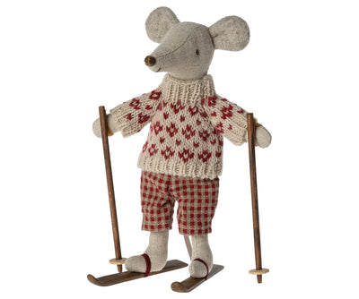 Winter Mouse with Ski Set, Mum