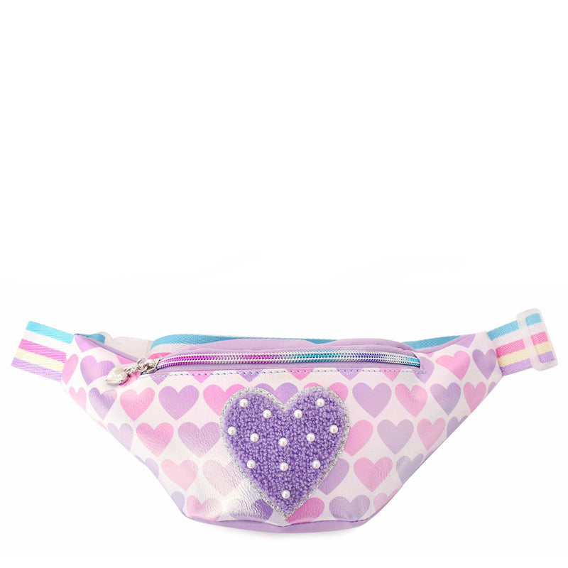 Metallic Heart-Printed Fanny Pack