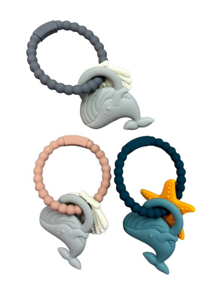 BPA Free Silicone Whale Teether Ring