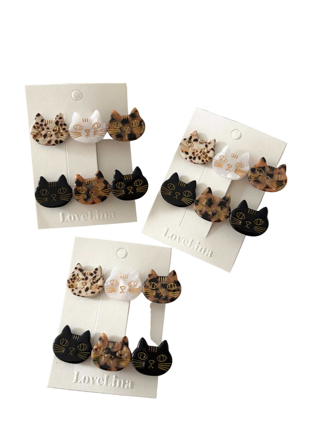 Cat Faces Barrette Set
