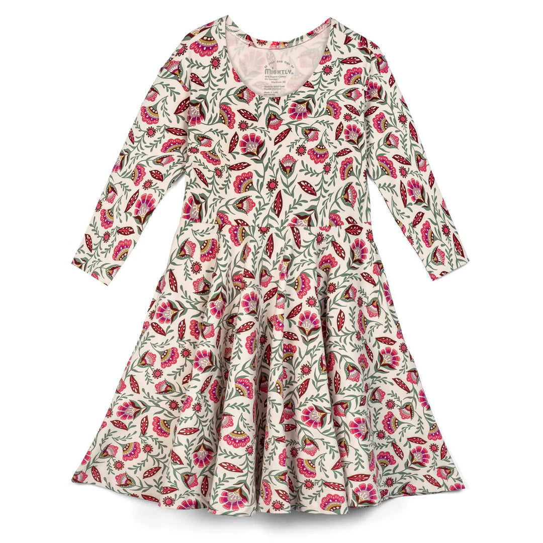 Three Quarter Sleeve Twirl Dress