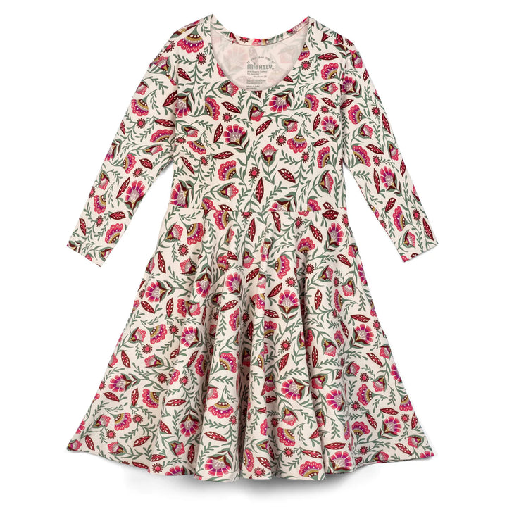 Three Quarter Sleeve Twirl Dress