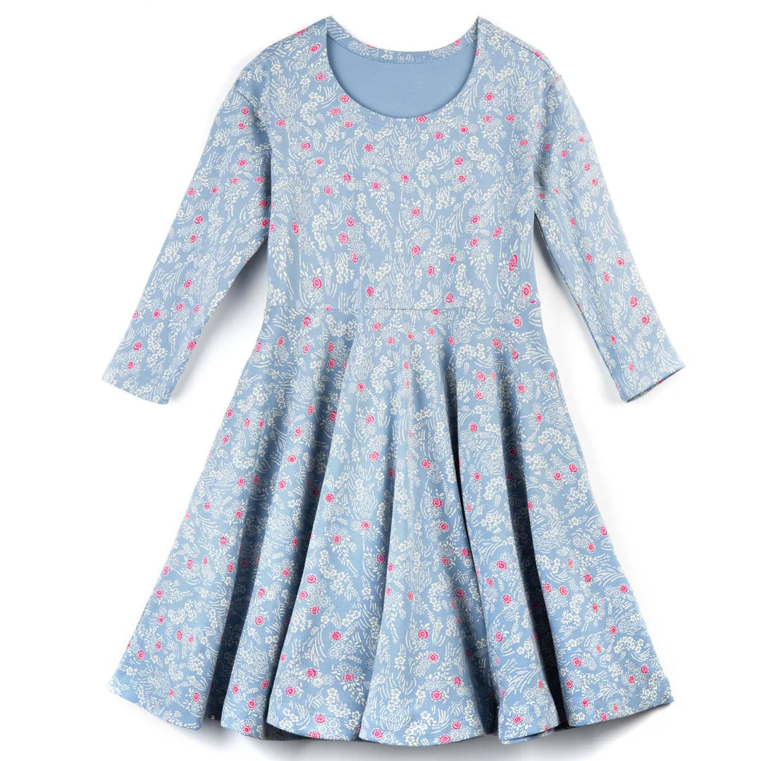 Three Quarter Sleeve Twirl Dress