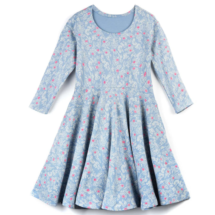 Three Quarter Sleeve Twirl Dress