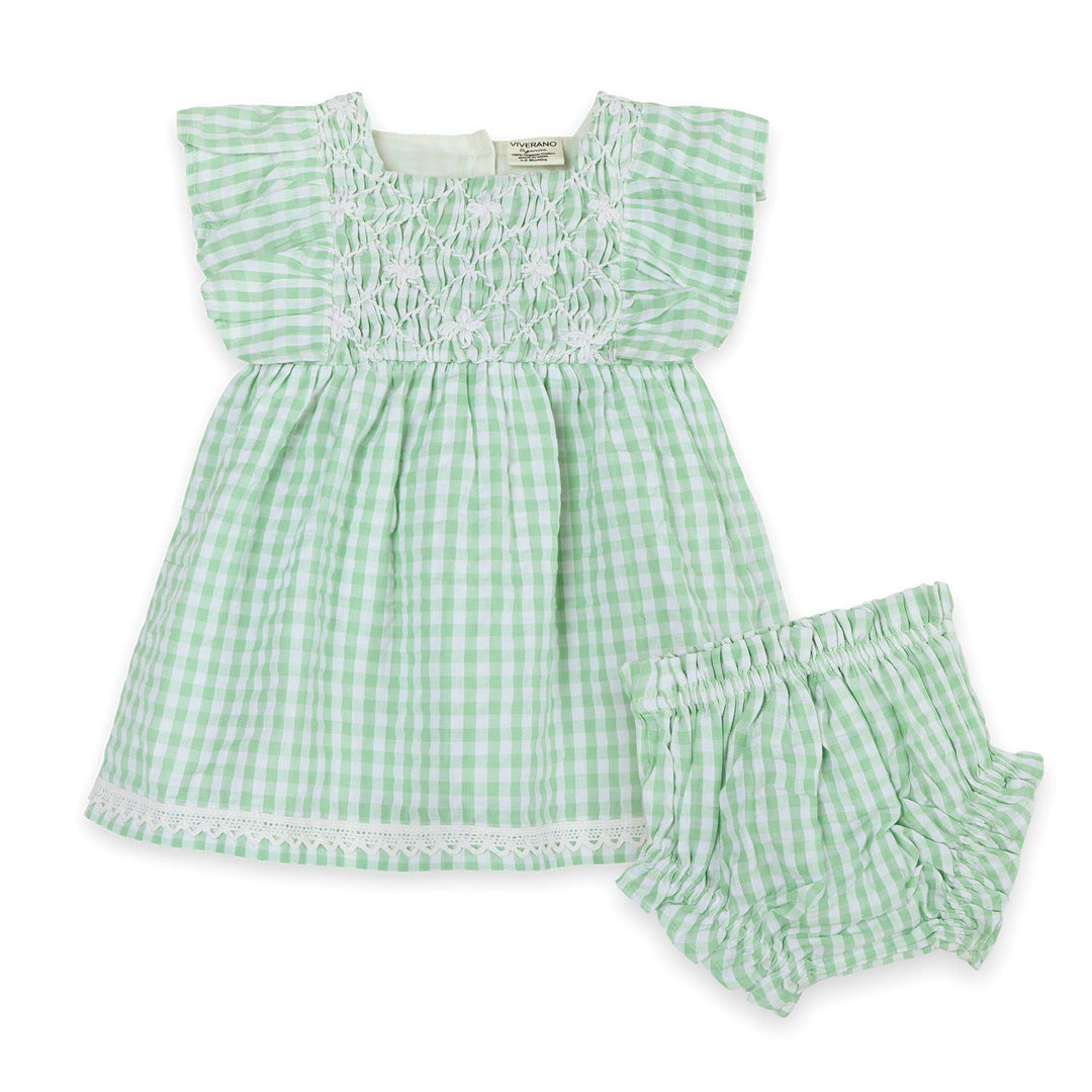 Forest Gingham Dress + Bloomer