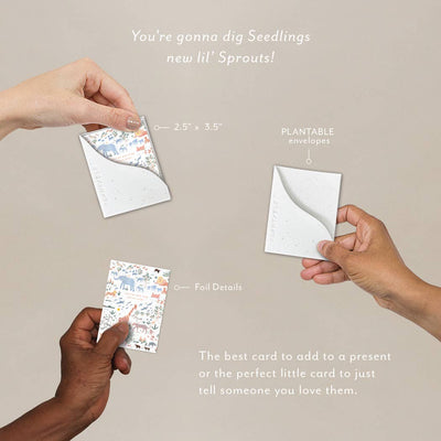 Seedlings - Lucky Baby Sprout - Baby Mini Greeting Card (2.5" x 3.5")