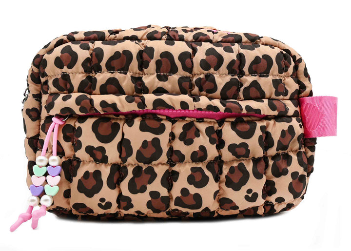 Quilted Scrunchies Leopard Pouch