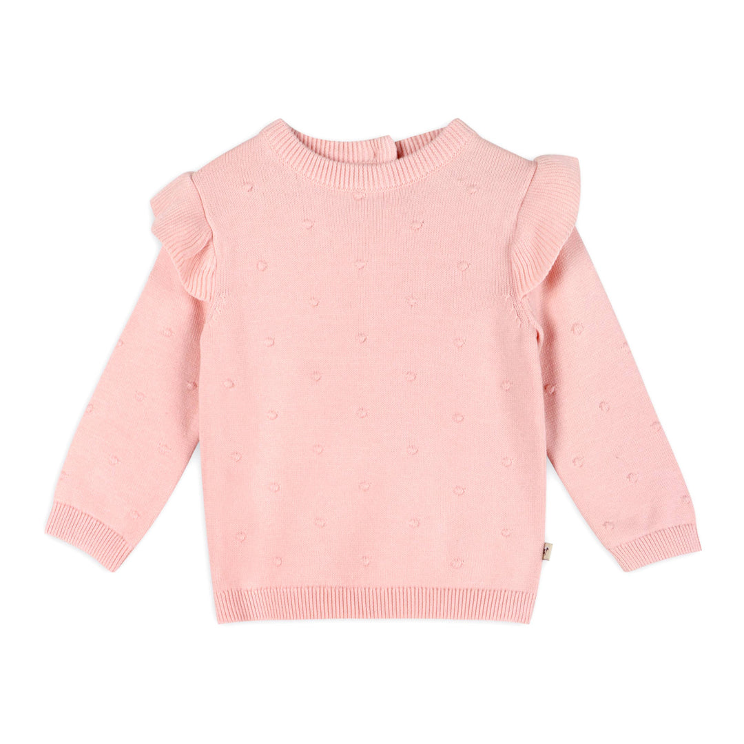 Knit Ruffle Bobble Pullover