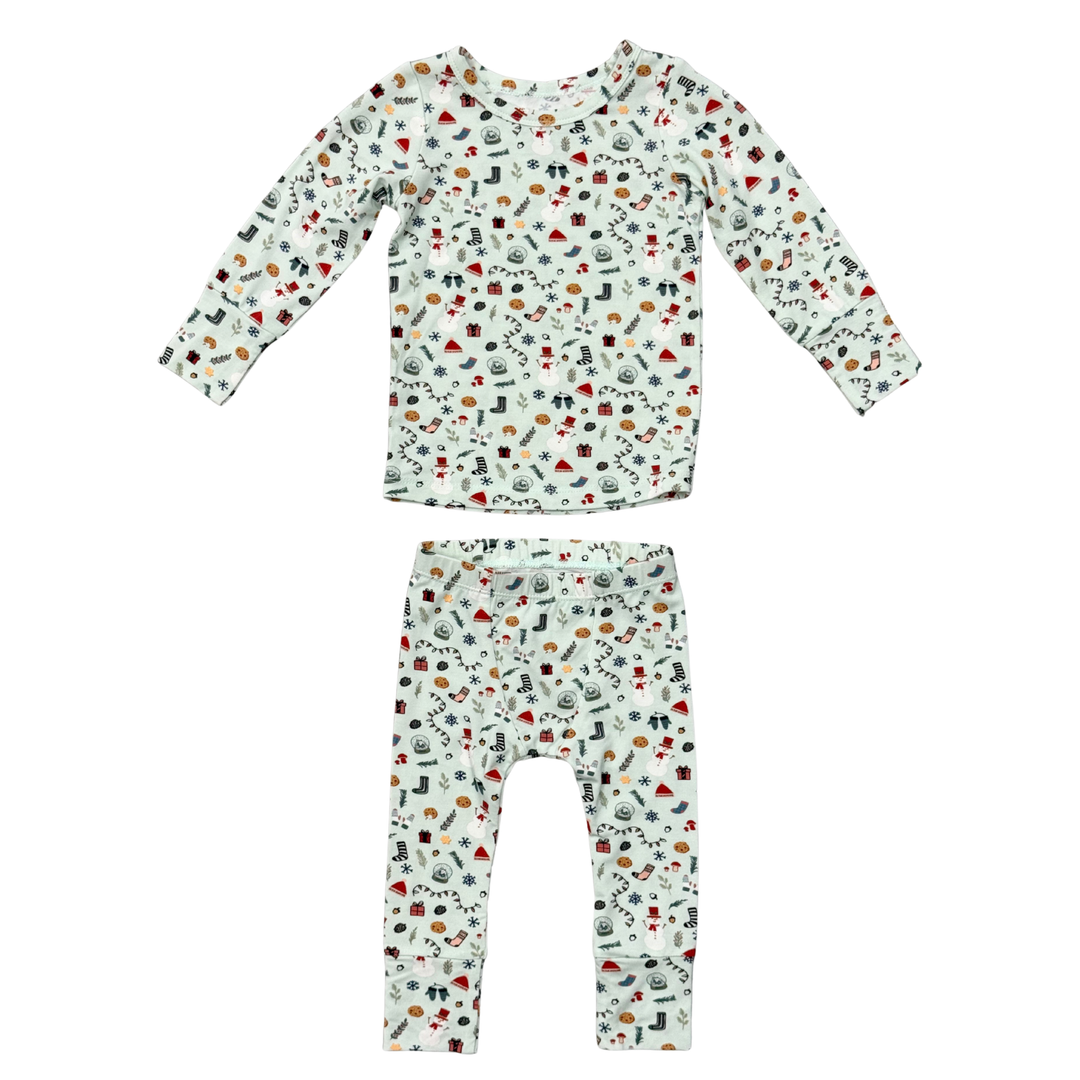 Long Sleeve PJ Set - Christmas Elements