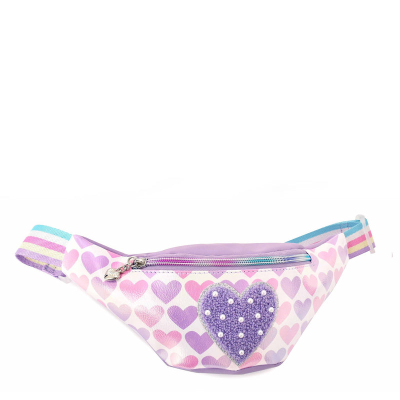 Metallic Heart-Printed Fanny Pack