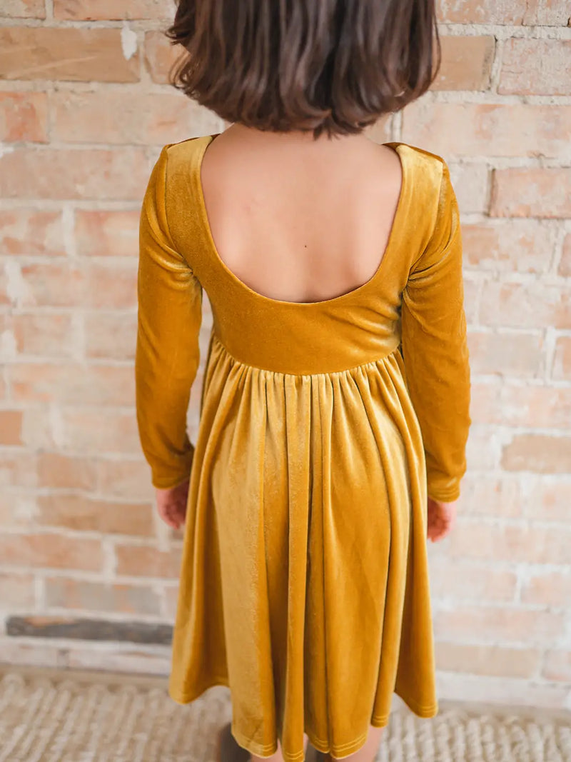 Gwendolyn Dress - Golden Velvet