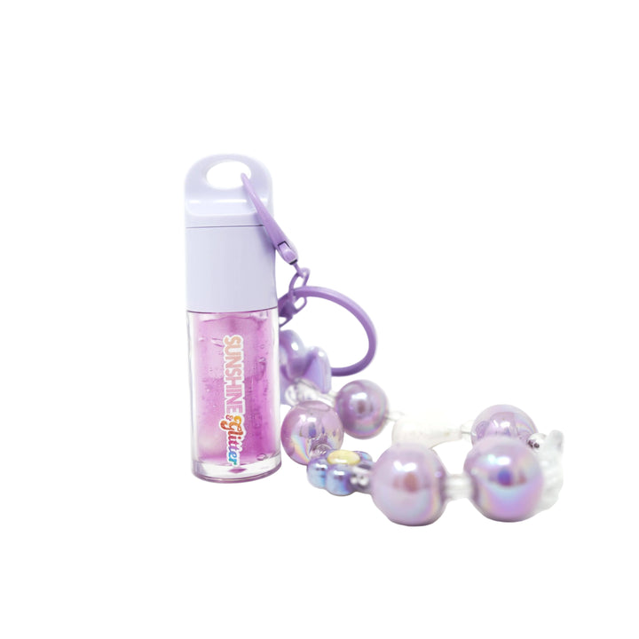 Glitter Lip Gloss Bag Charm - Purple