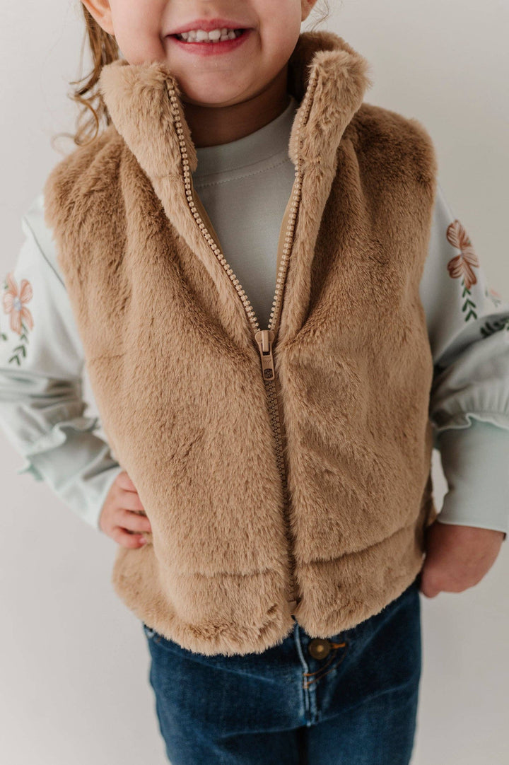 Fur Vest - Beige