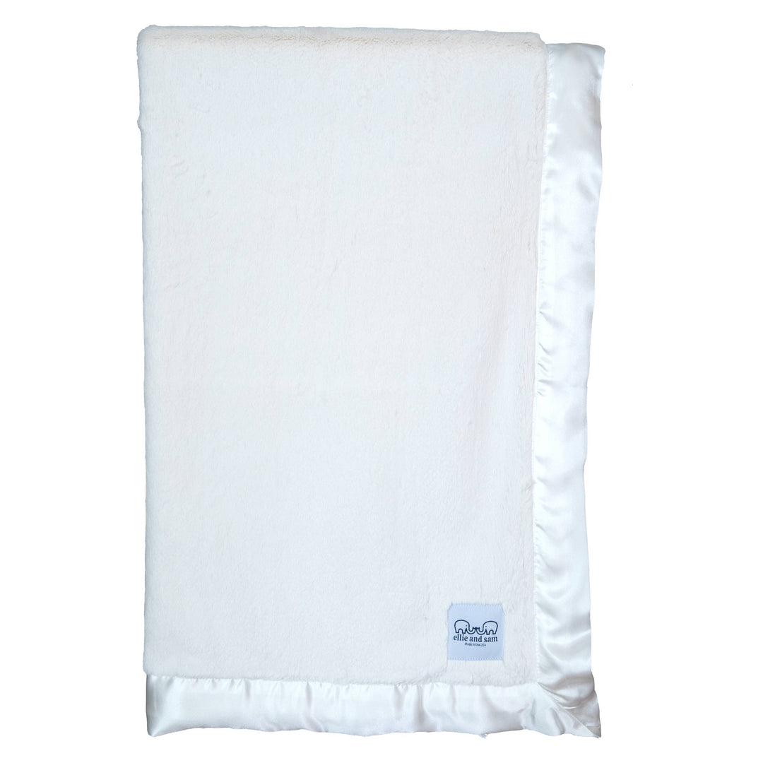 Luxury Satin (Border) Blanket - Ivory