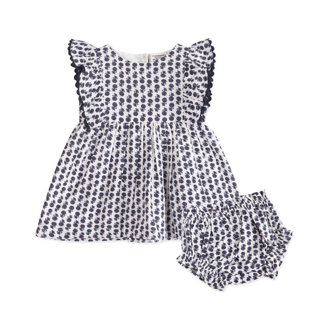 Jamie Blue Floral Dress + Bloomer