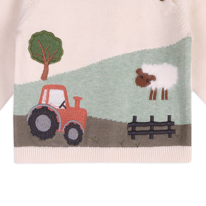 Jacquard Knit Pullover - Farm Sheep