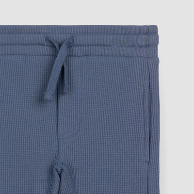 Blue Waffle Knit Joggers