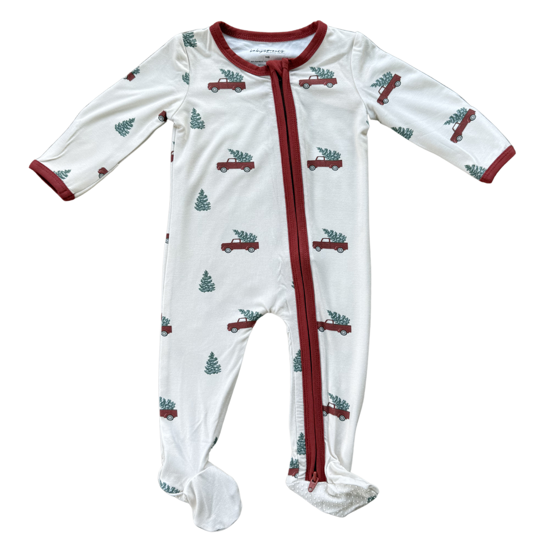 Footie Romper - Christmas Truck
