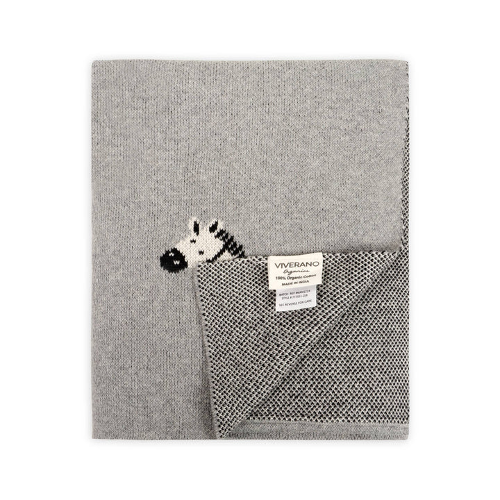 Organic Knit Baby Blanket - Zebra
