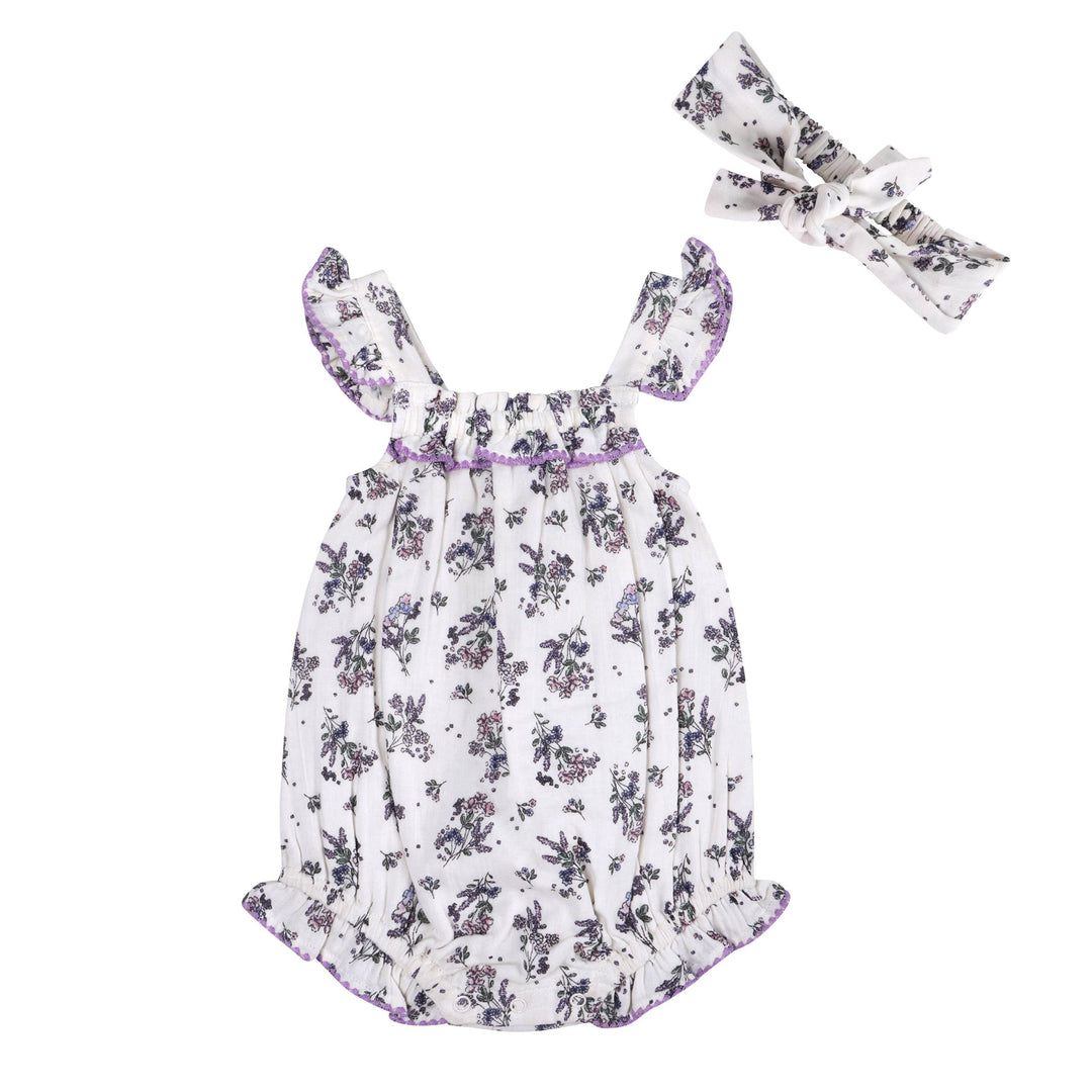 Vivian Floral Romper + Headband