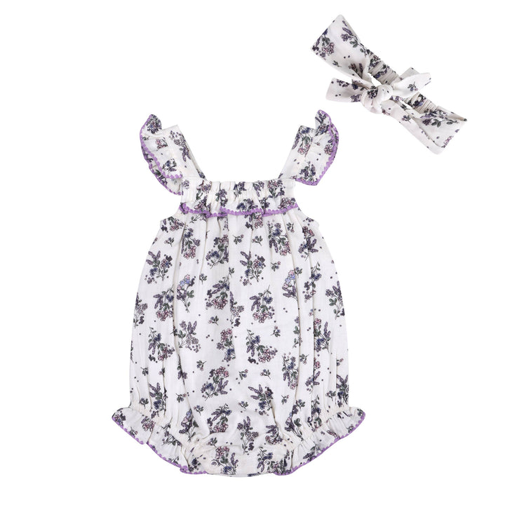 Vivian Floral Romper + Headband