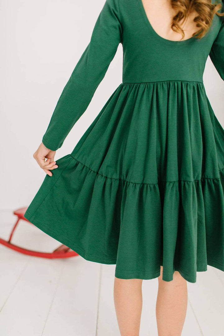 Gwendolyn Ruffle Dress in Evergreen