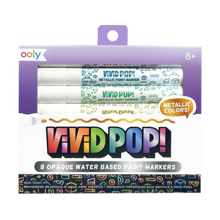 OOLY - Vivid Pop!: Opaque Water-Based Paint Markers - Metallic (Set