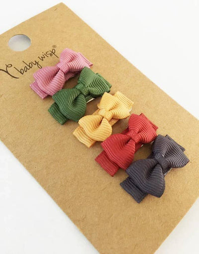 5 Tiny Tuxedo Bows on Snap Clips - Little and Brave